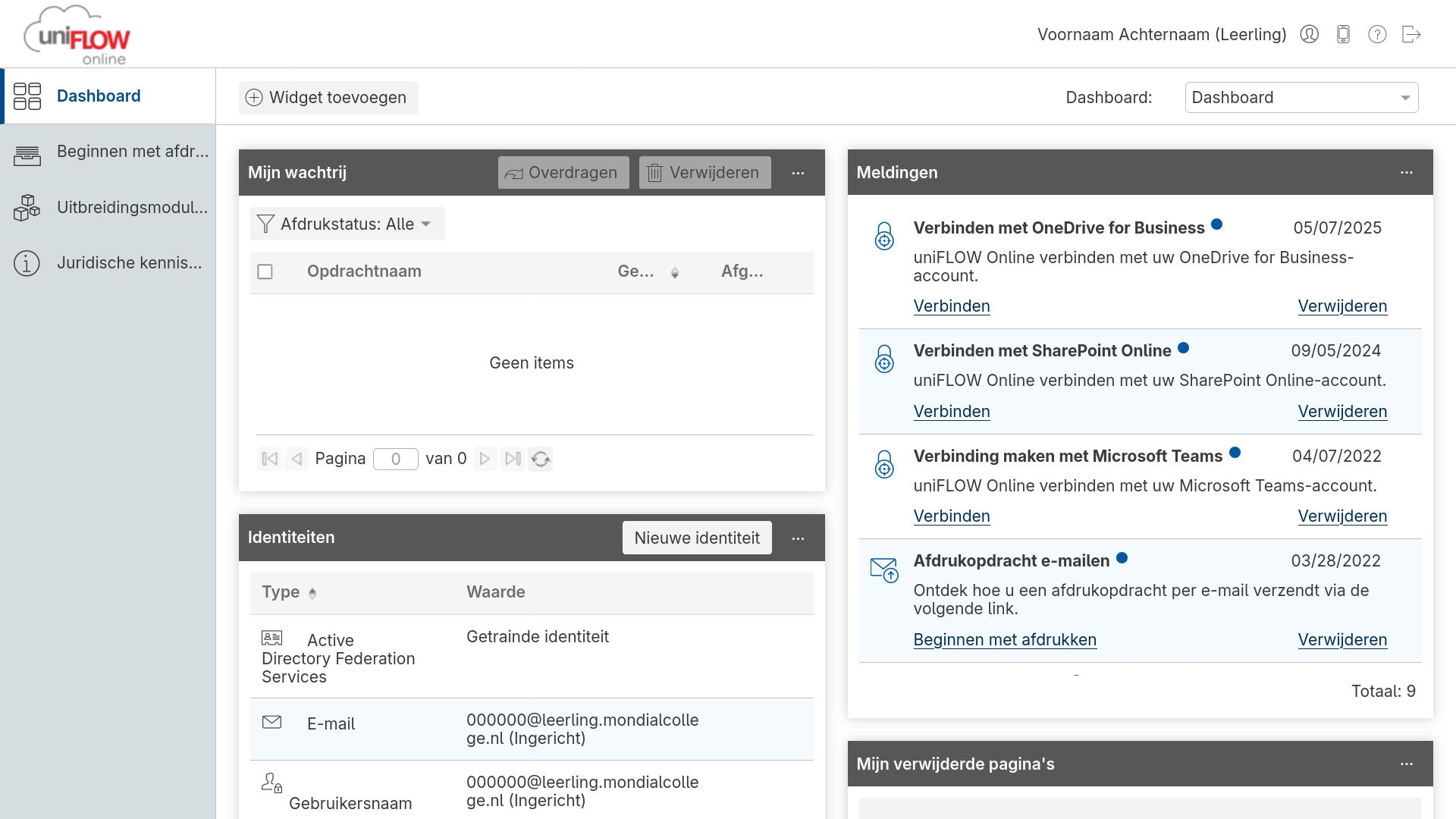 Uniflow dashboard